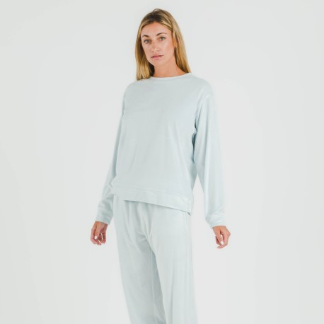 Pijama largo Velvet liso pijamas-de-invierno-de-mujer