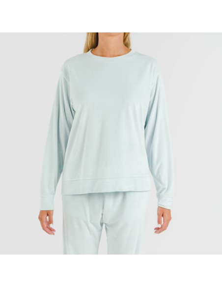 Pijama largo Velvet liso pijamas-de-invierno-de-mujer