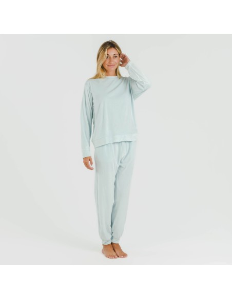 Pijama largo Velvet liso pijamas-de-invierno-de-mujer