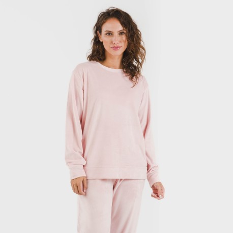 Pijama largo Velvet liso pijamas-de-invierno-de-mujer