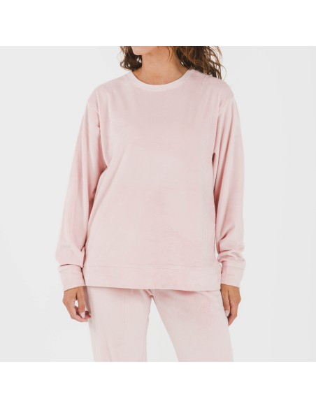 Pijama largo Velvet liso pijamas-de-invierno-de-mujer