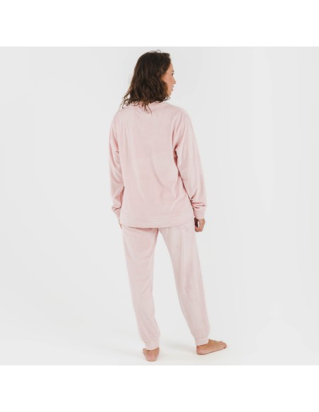 Pijama largo Velvet liso pijamas-de-invierno-de-mujer