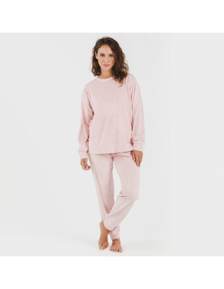 Pijama largo Velvet liso pijamas-de-invierno-de-mujer