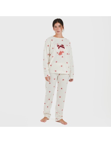 Pijama polar Fanny rosa pijamas-de-invierno-de-mujer