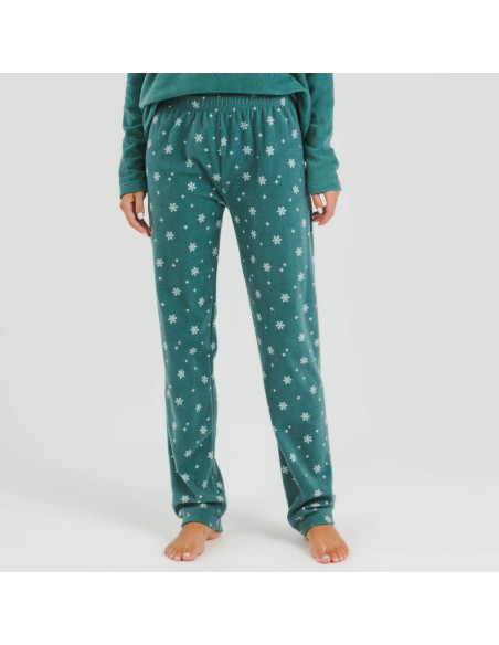 Pijama polar Elf verde frances pijamas-de-invierno-de-mujer