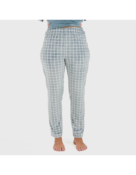 Pijama terciopelo Cuadro Roberto indigo pijamas-de-invierno-de-mujer