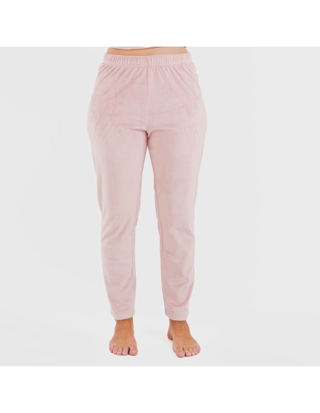 Pijama terciopelo Nubecita rosa palo pijamas-de-invierno-de-mujer