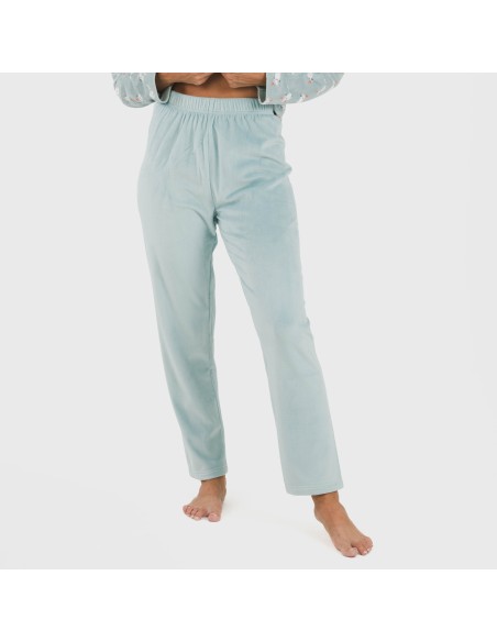 Pijama terciopelo Seasonal agua marina pijamas-de-invierno-de-mujer