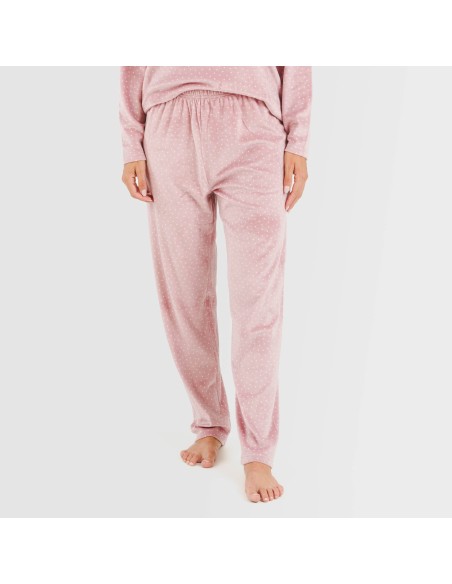 Pijama terciopelo Lolenda malva rosa pijamas-de-invierno-de-mujer