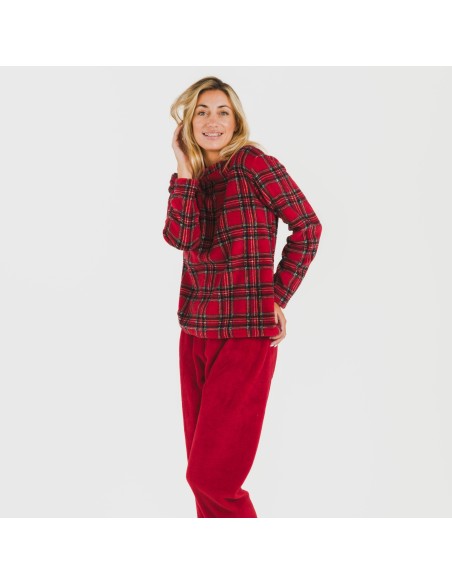 Pijama coral Nicolas rojo pijamas-de-invierno-de-mujer