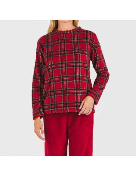 Pijama coral Nicolas rojo pijamas-de-invierno-de-mujer