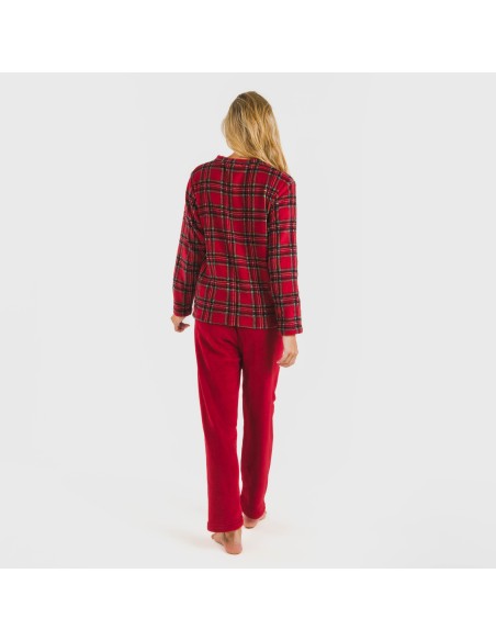 Pijama coral Nicolas rojo pijamas-de-invierno-de-mujer