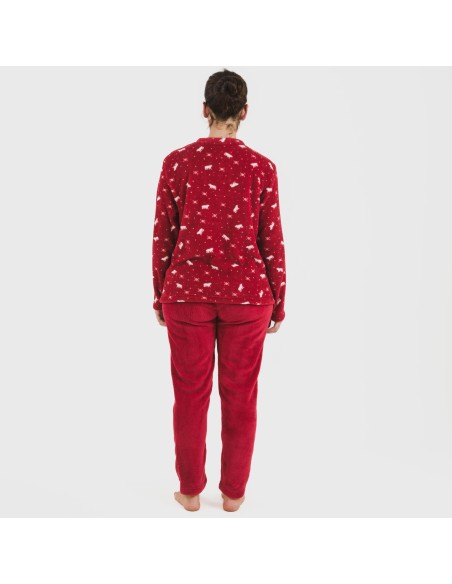 Pijama coral Cody burdeos pijamas-de-invierno-de-mujer