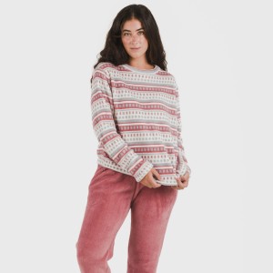 Pijama coral Giulia malva rosa