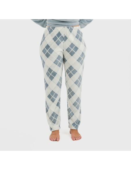 Pijama coral Cuadro Guima indigo pijamas-de-invierno-de-mujer