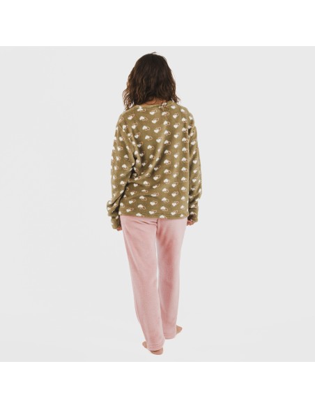 Pijama coral Estelle rosa pijamas-de-invierno-de-mujer