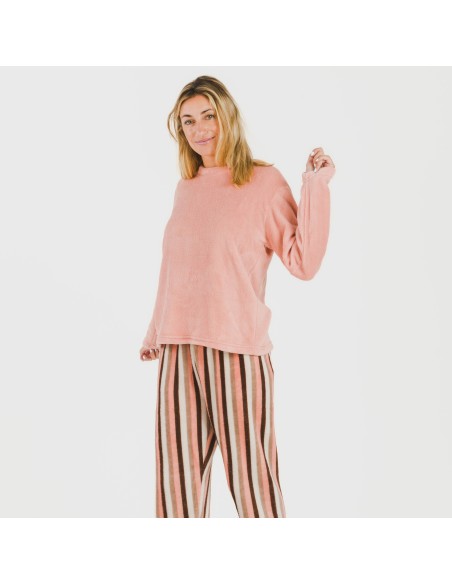 Pijama coral Raya Norma melocoton pijamas-de-invierno-de-mujer