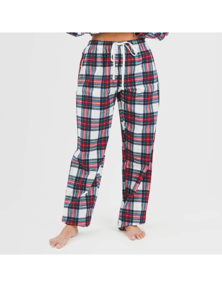 Pijama franela con solapa mujer Cuadro Celestia pijamas-de-invierno-de-mujer