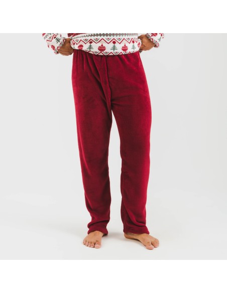 Pijama coral hombre Joshie burdeos pijamas-largos-hombre