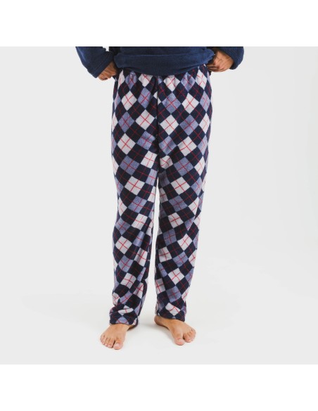 Pijama coral hombre Darsikiriki azul pijamas-largos-hombre