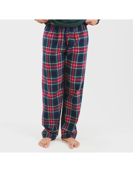 Pijama hombre franela Cuadro Jairo verde pijamas-largos-hombre