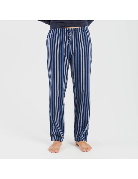 Pijama hombre franela Raya Vinicius azul pijamas-largos-hombre