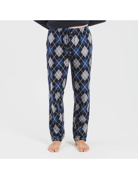 Pijama hombre franela Roldan azul marino pijamas-largos-hombre