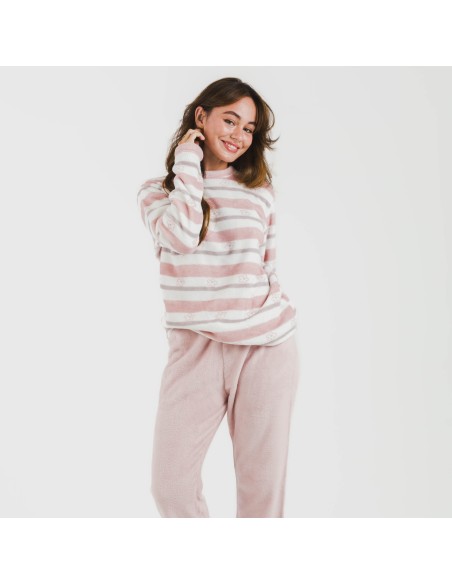 Pijama coral Raya Wilma rosa pijamas-de-invierno-de-mujer