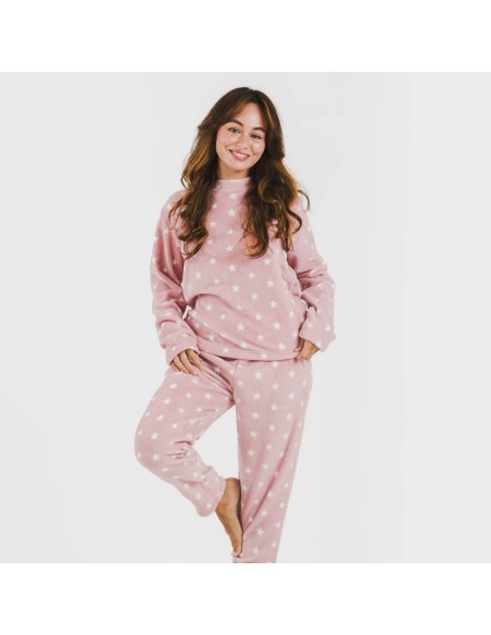 Pijama coral Vitalidad rosa pijamas-de-invierno-de-mujer