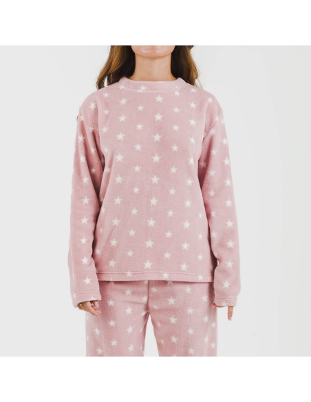 Pijama coral Vitalidad rosa pijamas-de-invierno-de-mujer