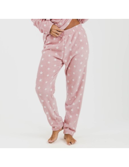 Pijama coral Vitalidad rosa pijamas-de-invierno-de-mujer