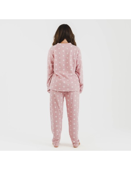 Pijama coral Vitalidad rosa pijamas-de-invierno-de-mujer