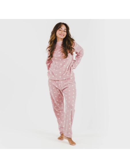 Pijama coral Vitalidad rosa pijamas-de-invierno-de-mujer