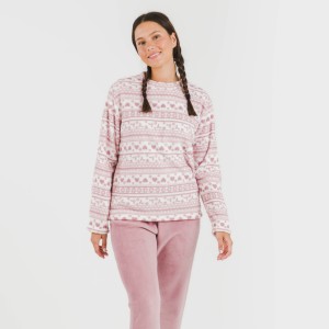 Pijama coral Candy malva rosa