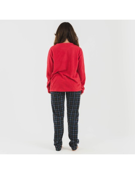 Pijama polar Eiko rojo pijamas-de-invierno-de-mujer