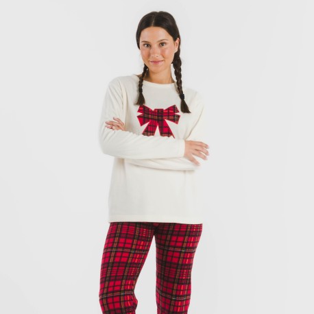 Pijama polar Lazo rojo pijamas-de-invierno-de-mujer