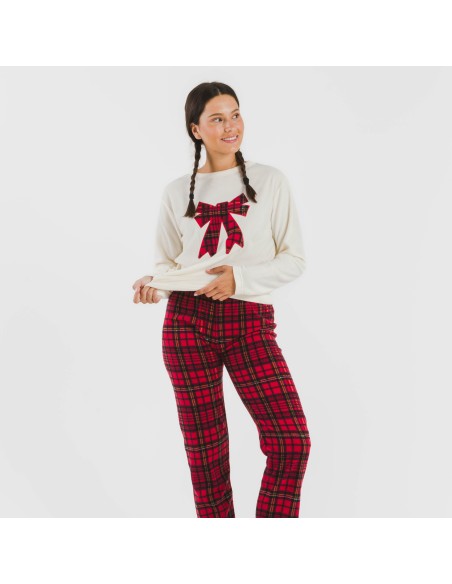 Pijama polar Lazo rojo pijamas-de-invierno-de-mujer