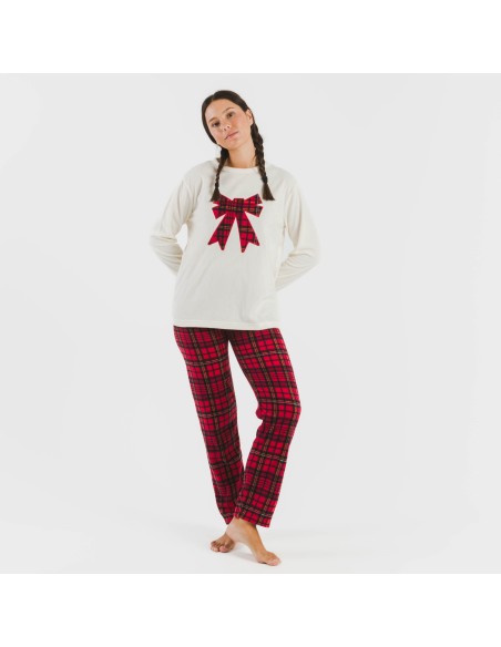 Pijama polar Lazo rojo pijamas-de-invierno-de-mujer