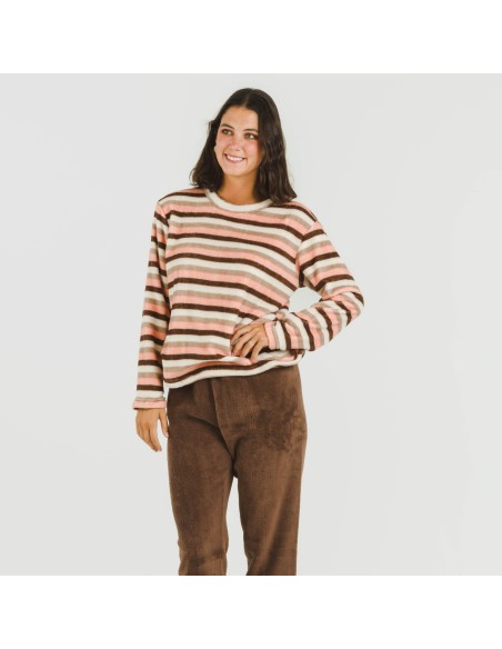 Pijama coral Raya Norma chocolate pijamas-de-invierno-de-mujer