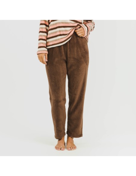 Pijama coral Raya Norma chocolate pijamas-de-invierno-de-mujer