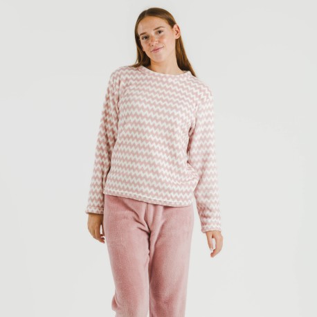 Pijama coral Jeannine rosa pijamas-de-invierno-de-mujer