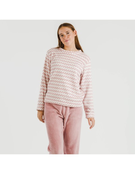 Pijama coral Jeannine rosa pijamas-de-invierno-de-mujer