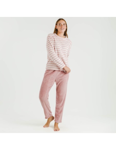 Pijama coral Jeannine rosa pijamas-de-invierno-de-mujer