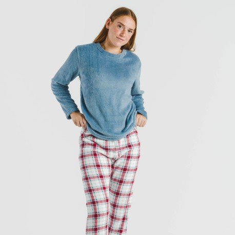 Pijama coral Cuadro Dalis indigo pijamas-de-invierno-de-mujer