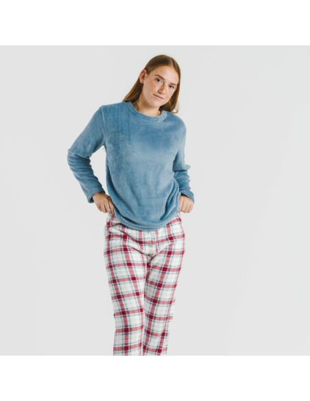 Pijama coral Cuadro Dalis indigo pijamas-de-invierno-de-mujer