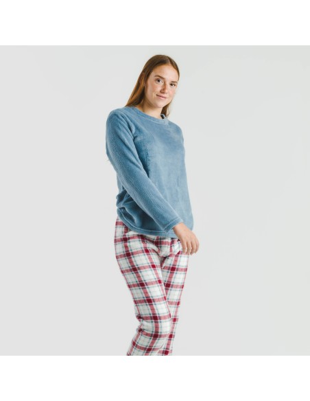 Pijama coral Cuadro Dalis indigo pijamas-de-invierno-de-mujer