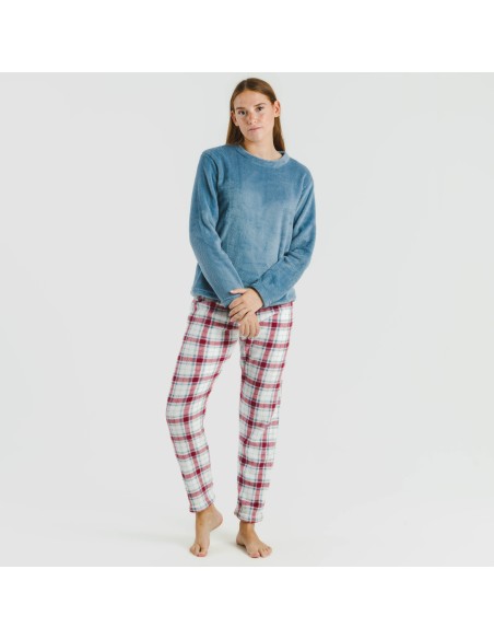 Pijama coral Cuadro Dalis indigo pijamas-de-invierno-de-mujer