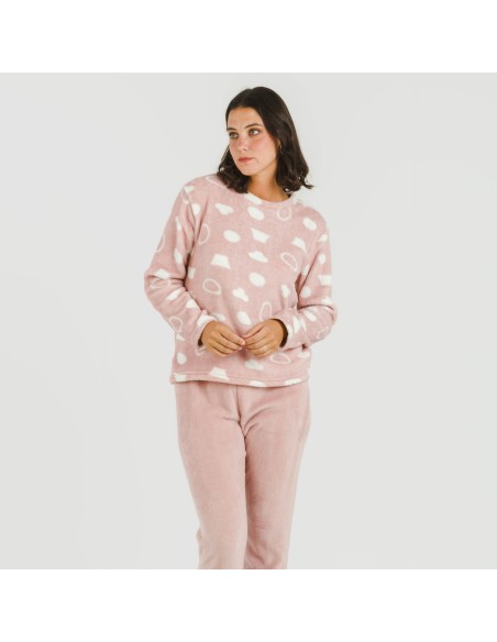 Pijama coral Papiro rosa pijamas-de-invierno-de-mujer