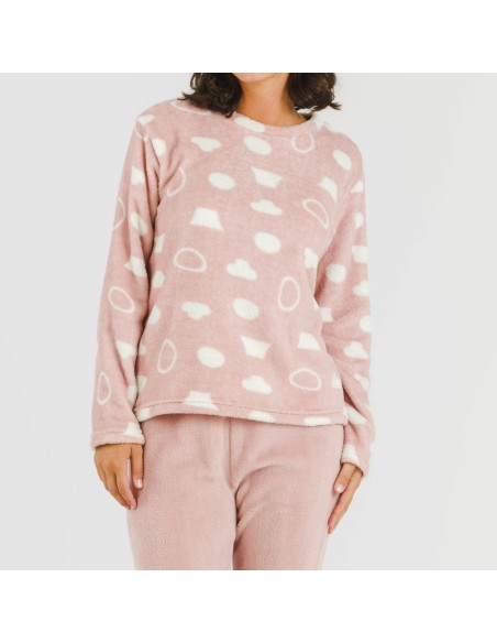 Pijama coral Papiro rosa pijamas-de-invierno-de-mujer