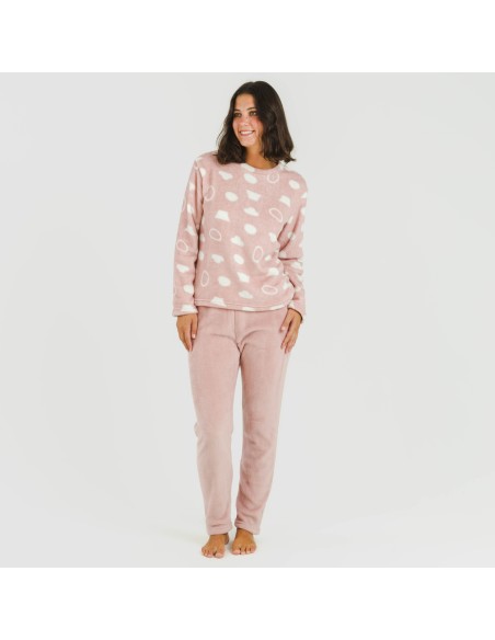 Pijama coral Papiro rosa pijamas-de-invierno-de-mujer